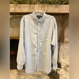 Ralph Lauren Light Blue chambray Men's Shirt XXL button down